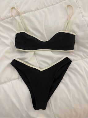 Mott50 Black Bikini with Cream Trim